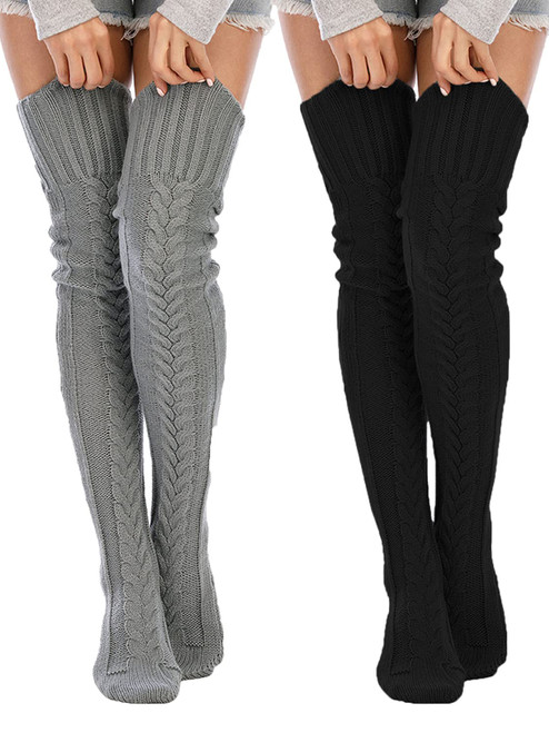 SherryDC Women's Cable Knit Thigh High Socks Winter Boot Stockings Extra Long Over Knee High Leg Warmers SherryDC Women's Cable Knit Thigh High Socks Winter Boot Stockings Extra Long Over Knee High Leg Warmers