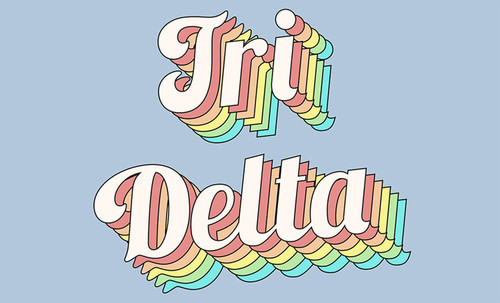 Delta Delta Delta - Sorority Letter Flag (Retro Design)