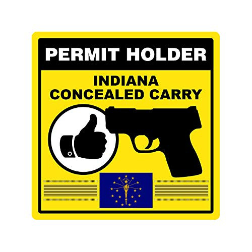 fagraphix Indiana Concealed Carry Permit Holder Sticker Self Adhesive Vinyl 2a permited FA Vinyl - 4.00 Wide