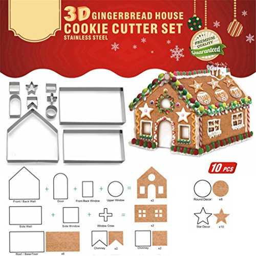 Christmas House Cookie Cutter Set Stainless Steel Cake Biscuit Cookie Cutter Mold DIY Baking Pastry Tool Bake Your Own Small Gingerbread House Kit,Haunted House (3D HOUSE) Christmas House Cookie Cutter Set Stainless Steel Cake Biscuit Cookie Cutter Mold DIY Baking Pastry Tool Bake Your Own Small Gingerbread House Kit,Haunted House (3D HOUSE)