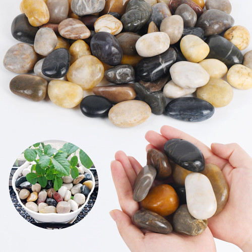 Simetufy 2.2lbs River Rocks for Plant, 1-2 Inches Pebbles, Small Decorative Rocks, Polished Garden Outdoor Gravel, Pebbles for Plants, Vases, Succulents, Fish Tank, Home Decor, Arts, Crafting Stones Simetufy 2.2lbs River Rocks for Plant, 1-2 Inches Pebbles, Small Decorative Rocks, Polished Garden Outdoor Gravel, Pebbles for Plants, Vases, Succulents, Fish Tank, Home Decor, Arts, Crafting Stones