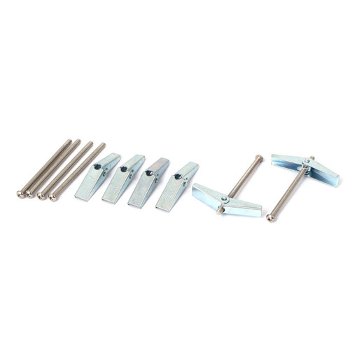 Uxcell a16040100ux0369 3mm x 50mm Male Thread Spring Toggle Hollow Plasterboard Cavity Wall Bolts
