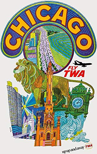 Chicago - Fly TWA - 1968 - Travel Poster