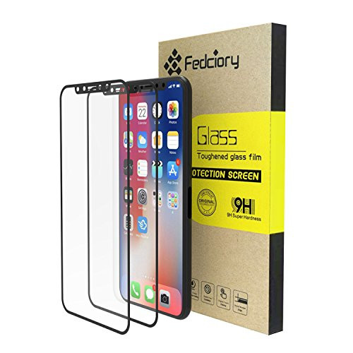 Fedciory Compatible Screen Protector Replacement for IphoneX,(2 Packs) [Full Coverage Soft Edge] Tempered Glass Screen Protectors[3D Touch] Anti-Scratch Anti-Fingerprint Bubble