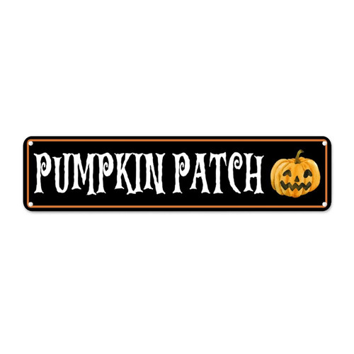 CowkissSign Pumpkin Patch Funny Halloween Pumpkin Metal Tin Sign Fall Halloween Welcome Metal Tin Sign Halloween Decorations Fall Metal Sign Iron Painting for Bedroom Yard Garage Garden 12x3in