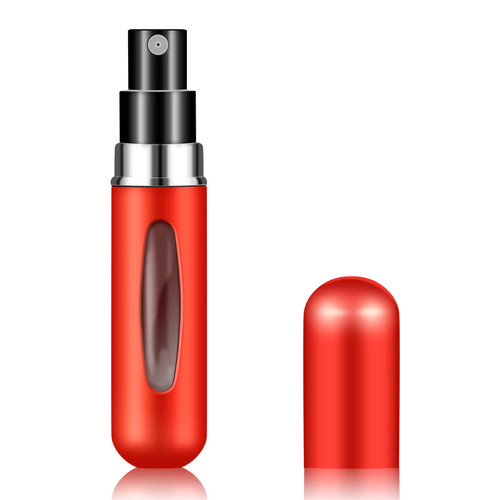 Kewjug Refillable Mini Perfume Atomizer Bottle?Portable Separate Bottles?Travel and Outings Spray Boxes Dispensers 5ml/0.2oz (Red)