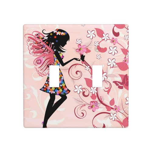 Double Toggle Receptacle Outlet Wall Plate Forest Fairy Decorative Light Switch Plates Cover, Switch Wallplate Cover