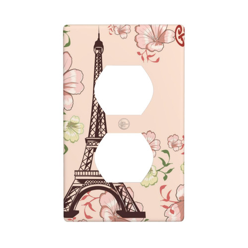 Duplex Outlet Decorator Light Switch Covers Receptacle Outlet Wall Plates Eiffel Tower Surrounded by Flowers Electrical Outlet Covers Plates