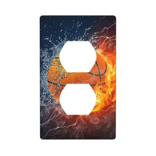 Duplex Outlet Decorator Light Switch Covers Receptacle Outlet Wall Plates Flame Basketball Ball Electrical Outlet Covers Plates