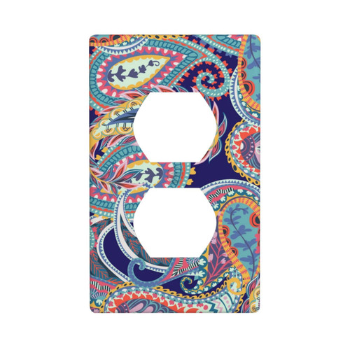 Duplex Outlet Decorator Light Switch Covers Receptacle Outlet Wall Plates Floral Ornament Paisley Print Electrical Outlet Covers Plates