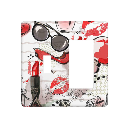 Toggle/Rocker Switch Wall Plate Combination Cosmetic Pattern Replacement Receptacle Faceplates Outlet Cover