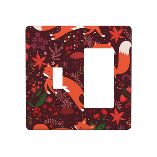 Toggle/Rocker Switch Wall Plate Combination Foxes Pattern Replacement Receptacle Faceplates Outlet Cover