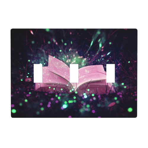 Triple Toggle Decorator Light Switch Receptacle Fantasy Book Night Landscape Outlet Wall Plate Covers Electric Receptacle Plug Covers