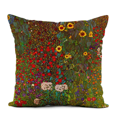 Topyee Throw Pillow Cover 18x18 Inch Nouveau Gustav Klimt Garden Sunflowers Vintage Retro Home Decor Pillowcases Square Pillow Cases Cushion Covers for Sofa Couch Bed Topyee Throw Pillow Cover 18x18 Inch Nouveau Gustav Klimt Garden Sunflowers Vintage Retro Home Decor Pillowcases Square Pillow Cases Cushion Covers for Sofa Couch Bed