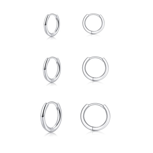 Small Silver Hoop Earrings, Sterling Silver Hoop Earrings For Women Hypoallergenic Earrings Tiny Huggie Hoop Silver Earrings Set For Girl And Men 3 Pairs