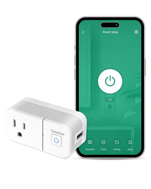 Smart Plug Alexa Smart Plug - GreenSun Alexa Plug WiFi Smart Outlet Plug Smart Plug Alexa Smart Plug Amazon Plug with USB Remote Control Timer WiFi Smart Plug Compatible with Alexa/Google 2.4G WiFi