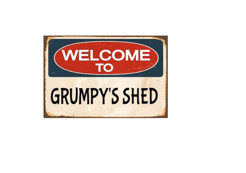snowsun Metal Sign Welcome To Grumpy's Shed Sign Vintage Sign Retro Aluminum Tin Signs for Home Kitchen Bathroom Garden Bar 8x12 Inches