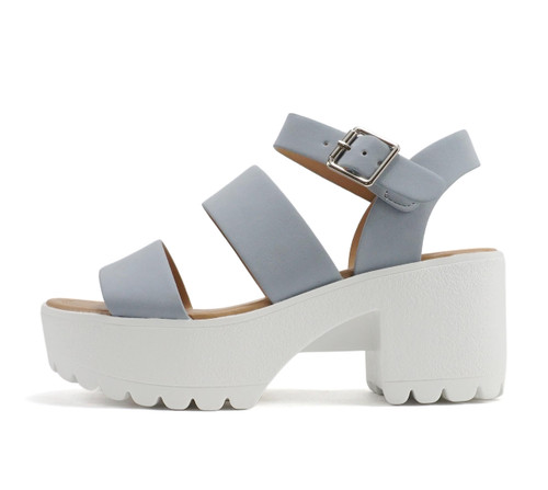 Soda ACCOUNT ~ Women Open Toe Two Bands Lug sole Fashion Block Heel Sandals with Adjustable Ankle Strap (Light Blue Nubuck, us_footwear_size_system, adult, women, numeric, medium, numeric_11)