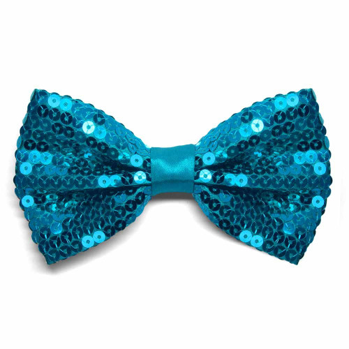 tiemart Sequin Bow Tie (Turquoise)