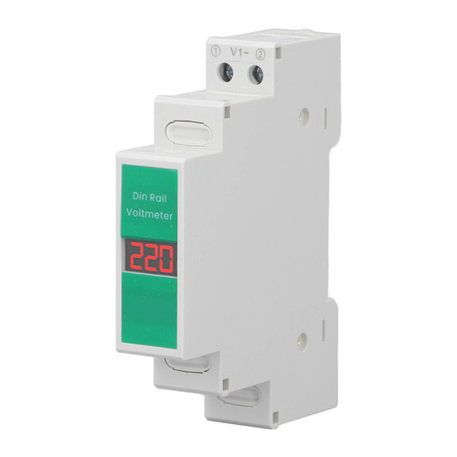 Din Rail Voltage Meter, 1 Phase Voltage Meter Intelligent LCD Display Digital Din Rail AC Voltmeter 60?450V, Voltage Testers