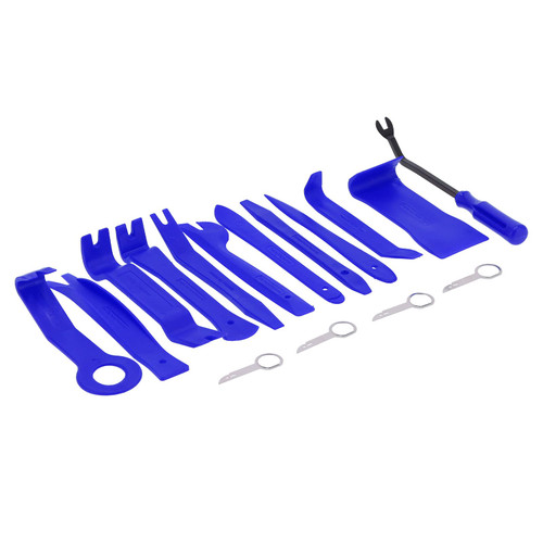 16Pcs Auto Trim Removal Tool Kit Trim Pry Audio Repair Set Kit for Car Door Panel Instrument Desk(blue)