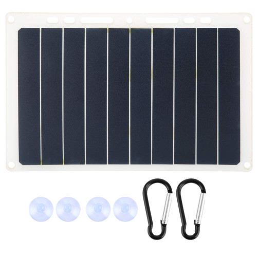 VTOSEN 10W Portable Outdoor Solar Power Panel Charger with Standard USB Output - Solar Panel Charger for Phone Charging, USB Solar Charger, Solar Board for Outdoor Use