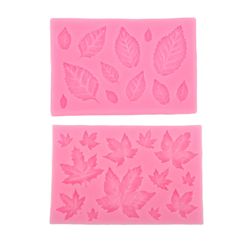 Fondant Mold,Leaf Maple Leaves Silicone Molds,Chocolate Molds Silicone,Flexible Washable Chocolate Fondant Molds,Pink Silicone Fondant Molds for DIY Cake,Chocolate Decoration