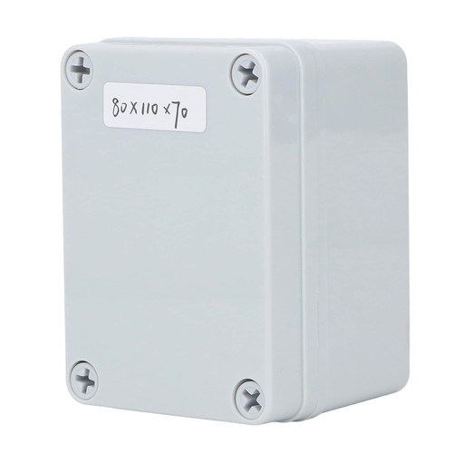 Electrical Junction Box, Ip67 Dust Proof Waterproof Electrical Box, ABS Attached Mounting Plate Outdoor Junction Box, DIY Electrical Project Open Splice Junction Box Grey