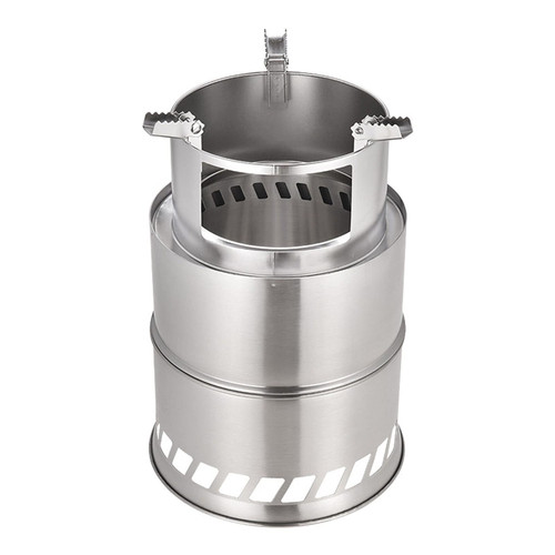 plplaaoo Camping Stove,Portable Butane Stove,Camping Stove Foldable Stainless Steel Wood Burning Stove Portable Backpacking Stove for Outdoor Hiking Picnic BBQ (L)