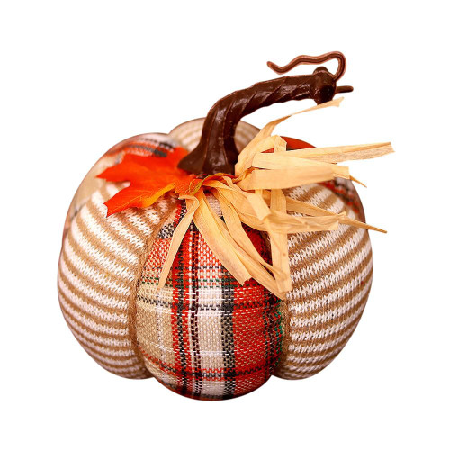 Eforcase Faux Pumpkins Rustic Harvest Decoration, Artificial Fake Harvest Pumpkins Cloth Soft Stuffed Artificial Pumpkins Home Decoration for Fall Wedding Thanksgiving Halloween Decoration