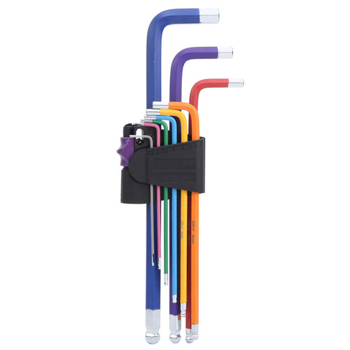 Marhynchus Hex Wrench, 9Pcs Hex Wrench Set Steel Ball Head Colorful Extension L Shape Repairing Hand Tools Portable Driver Tool Kit, Hex Keys