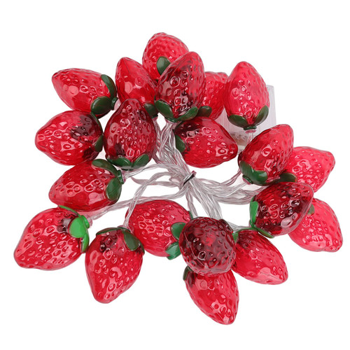 Aqur2020 9.8ft 20LEDs Battery Operated Strawberry Lamp String Lights Fruit String Lights Indoor Outdoor Lighting Lamp Home Garden Party Decorations