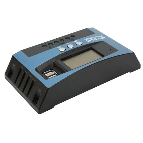 Solar Panel Regulator, Solar Charge Regulator 12V24V Solar Panel Regulator with Dual USB LCD Display, Energy Controllers (100A)