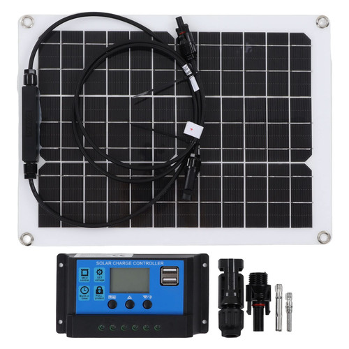 FTVOGUE Monocrystalline Silicon Solar Panel Kit, 15W Solar Panel with 50A Controller Supplying Power to Most 12V Batteries, Solar Controller
