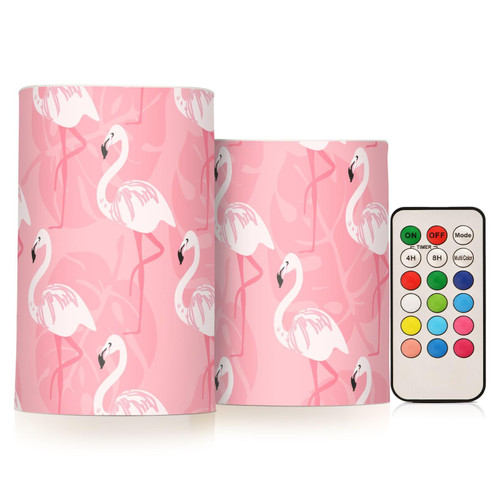 Flamingo Flameless Candles with Remote Timer Battery Operated Flameless Votive Candles Set of 2 Fake Electric Tea Lights for Christmas Wedding Decor Flamingo Flameless Candles with Remote Timer Battery Operated Flameless Votive Candles Set of 2 Fake Electric Tea Lights for Christmas Wedding Decor