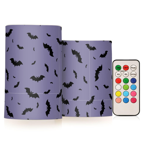 RunningBear Halloween Bat Flameless Candles with Remote Timer Battery Operated Flameless Pillar Candles Set of 2 Tea Lights Candles for Halloween Chritmas Gift RunningBear Halloween Bat Flameless Candles with Remote Timer Battery Operated Flameless Pillar Candles Set of 2 Tea Lights Candles for Halloween Chritmas Gift