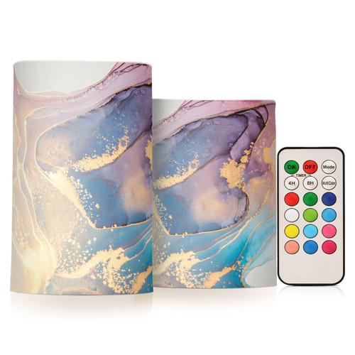 RunningBear Luxury Abstract Art1 Flameless Candles with Remote Timer Battery Operated Flameless Pillar Candles Set of 2 Tea Lights Candles for Halloween Chritmas Gift RunningBear Luxury Abstract Art1 Flameless Candles with Remote Timer Battery Operated Flameless Pillar Candles Set of 2 Tea Lights Candles for Halloween Chritmas Gift