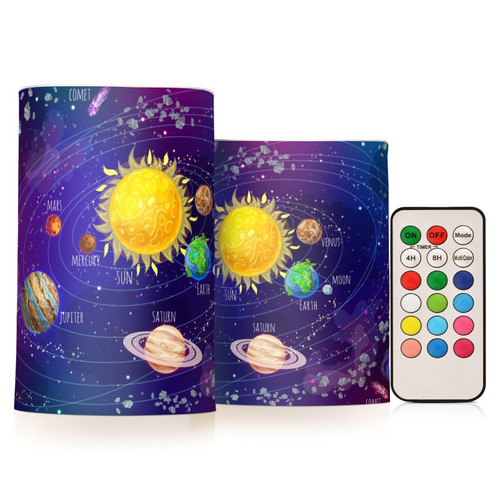 RunningBear Solar System Planets Flameless Candles with Remote Timer Battery Operated Flameless Pillar Candles Set of 2 Candle LED for Fall Autumn Decor RunningBear Solar System Planets Flameless Candles with Remote Timer Battery Operated Flameless Pillar Candles Set of 2 Candle LED for Fall Autumn Decor