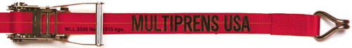 Multiprens 5826-27-RED Red Ratchet Strap (2'X27' With #618 J Hook - 27Ft)