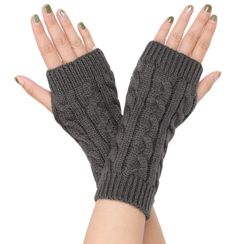 EUBUY Arm Warmers, 1 Pair Women's Solid Knitted Arm Warmers Winter Warm Fingerless Thumb Hole Long Gloves Mittens