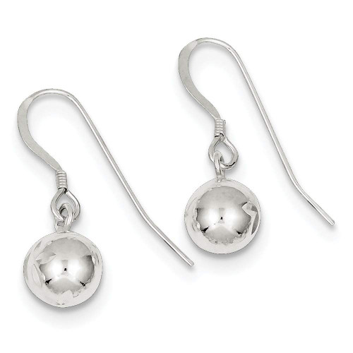 925 Sterling Silver Hollow Polished Shepherd hook 8mm Sparkle Cut Bead Long Drop Dangle Earrings Measures 23x8mm Wide Jewelry Gifts for Women 925 Sterling Silver Hollow Polished Shepherd hook 8mm Sparkle Cut Bead Long Drop Dangle Earrings Measures 23x8mm Wide Jewelry Gifts for Women