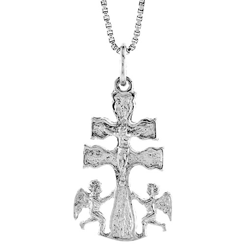 Sterling Silver Carabaca Cross Pendant, 1 inch