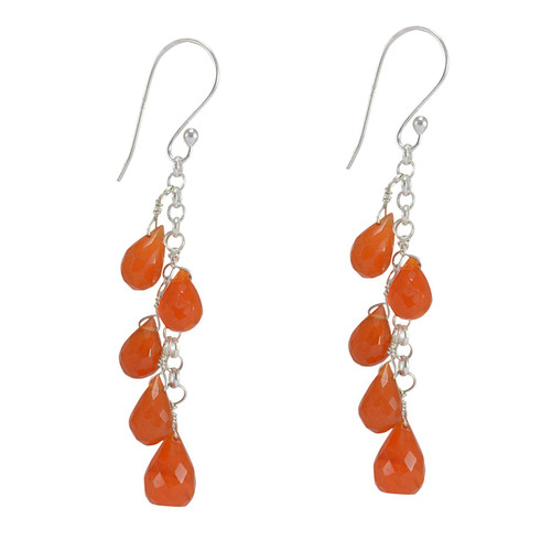 Silvesto India Carnelian Gemstone 925 Sterling Silver Dangle Earring Silvesto India Carnelian Gemstone 925 Sterling Silver Dangle Earring