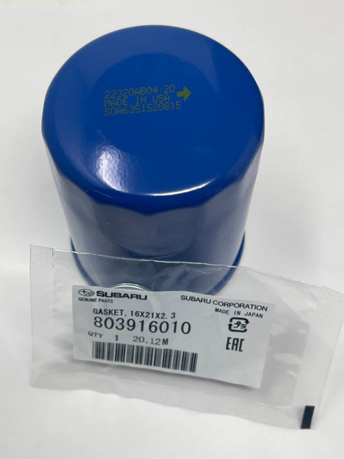 Subaru Engine Oil Filter & Crush Gasket Kit (1, 2, 3, 6, 12 pks available) Outback Legacy Impreza Forester XV Crosstrek Ascent SOA6351520815 803916010 (1 Pack)