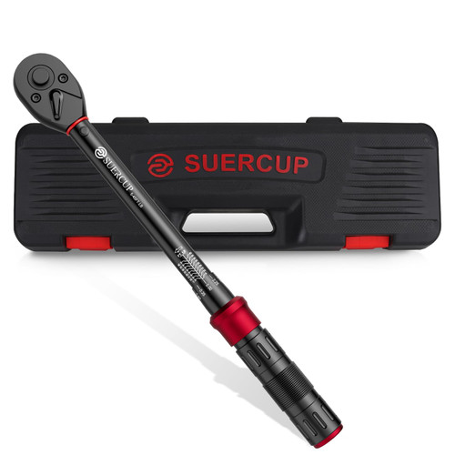 SUERCUP 1/4-Inch Drive Click Torque Wrench, 18 PCS Bike Torque Wrench Set Double Scale 3-25Nm/26.6-221.3in.lb, Dual-Direction Adjustable 72 tooth Click Torque Wrench, Used for Bicycle Maintenance SUERCUP 1/4-Inch Drive Click Torque Wrench, 18 PCS Bike Torque Wrench Set Double Scale 3-25Nm/26.6-221.3in.lb, Dual-Direction Adjustable 72 tooth Click Torque Wrench, Used for Bicycle Maintenance
