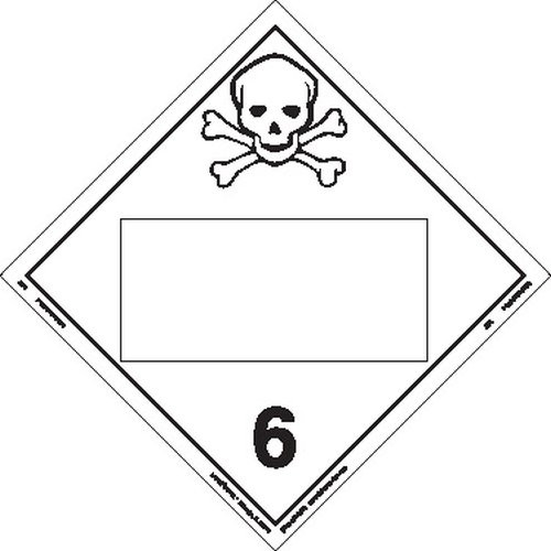 Labelmaster ZT5 Toxic Hazmat Placard, Blank, Tagboard (Pack of 25)