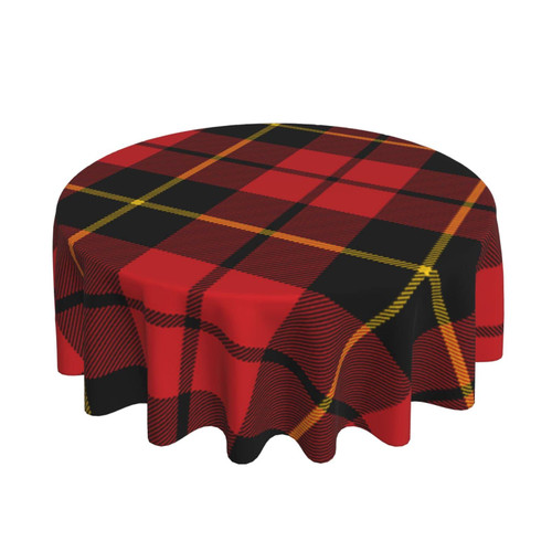 Round Tablecloth Wallace-Clan-Red-Tartan 60 Inch Polyester Table Cloth Table Cover for Dining Table,Parties,Camping