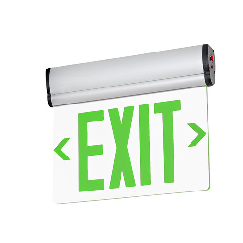TANLUX Green Exit Signs for Business, LED Edge Lit Exit Sign, UL 924, Hardwired Emergency Exit Lights with Battery Backup, Aluminum Housing with Rotating Acrylic Clear Panel, AC 120/277V, 1 Pack