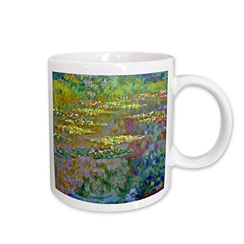 3dRose mug_155656_2 Water Lilies by Impressionist Artist Claude Monet Waterlilies on Lake Famous Nature Impressionism Ceramic Mug, 15-Ounce