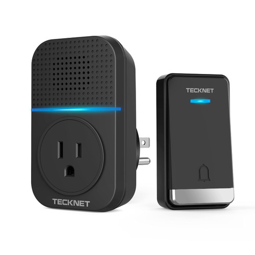 TECKNET Self-Powered Wireless Doorbell, Waterproof Door Chime Kit, No Battery Required Push Button, Plug-through Cordless Door Chime, up to 1300ft Range with 32 Chimes, LED Light, 5-Level Volume TECKNET Self-Powered Wireless Doorbell, Waterproof Door Chime Kit, No Battery Required Push Button, Plug-through Cordless Door Chime, up to 1300ft Range with 32 Chimes, LED Light, 5-Level Volume